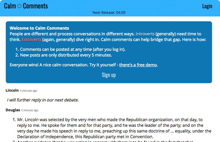 Calm Comments screenshot